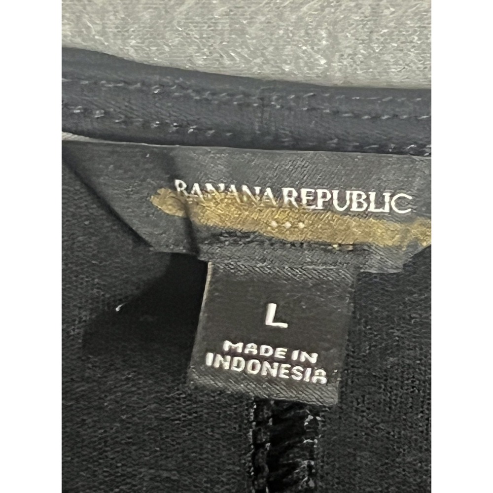 Banana Republic Women's Black Ruched Sheath Dress Size Large Short‎ Sleeve Midi - Picture 2 of 12